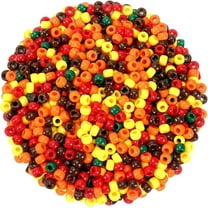 1200Pcs Fall Pony Beads 7mm Plastic Beads Craft Beads DIY Red Brown Yellow Orange Pony Beads for Thanksgiving Fall Autumn Them Party Bracelet Necklace Earring Jewelry Making