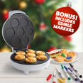 thumbnail image 2 of Mini Waffle Maker con Emoticon de Ojo de Corazón: Haga Que el Desayuno Sea Especial para Niños con un Lindo Diseño de Cara Sonriente, Plancha para Gofres de 4 Pulgadas, Aparato de Desayuno Eléctrico A, 2 of 5