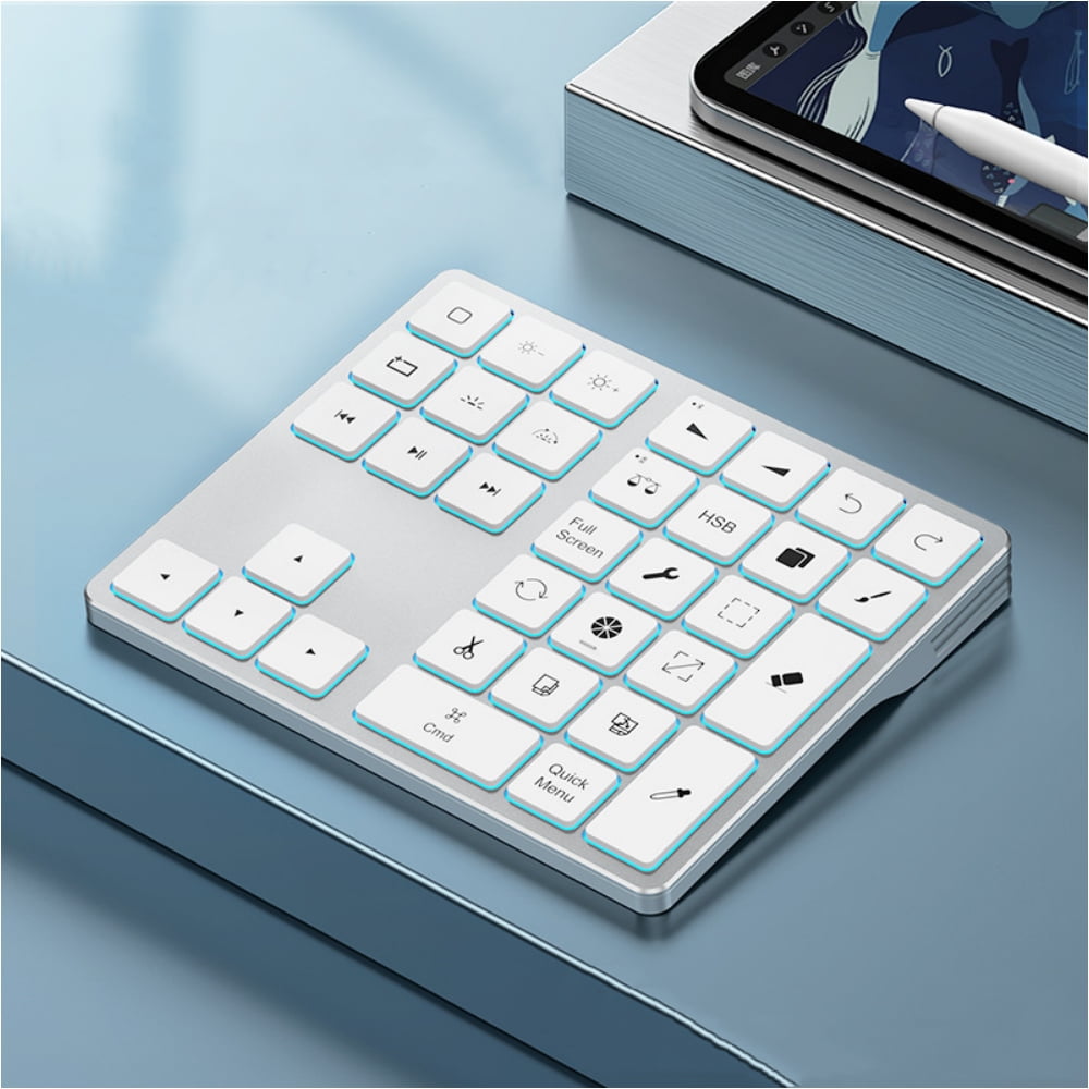 PloutoRich Wireless Keyboard, Buetooth Keypad, 34 Keys Mute Bluetooth