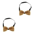 thumbnail image 1 of Ruiboury Fashionable Mens Rhinestone Bow Tie for Wedding Accessories Gold 2PCS, 1 of 1