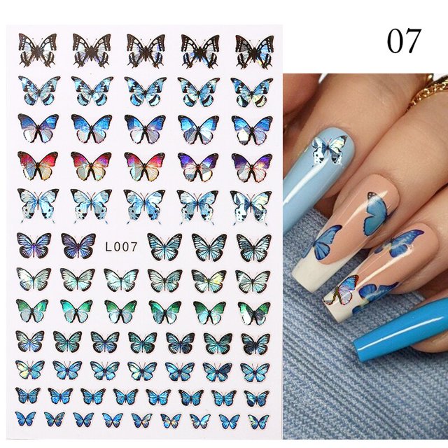 1 unidad de pegatinas 3D con purpurina reflectante para uñas, diseño de estrella en polvo plateado, láminas de corazón de amor láser, decoración brillante para manicura, nuevo zhangmengya LED