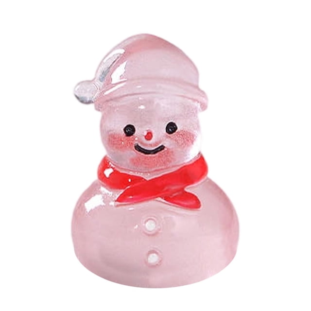Adorno de muñeco de nieve que brilla en la oscuridad - Decoración de escritorio de resina con función de iluminación, decoración navideña festiva