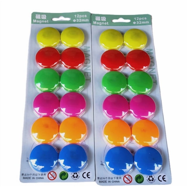 Magnetic Whiteboard Nail Sticker Set – 32 mm Circular Iron-Absorbing Plastic Teaching Aid for Office or Classroom Use