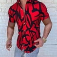 thumbnail image 4 of Camisa De Manga Corta Para Hombre Con Estampado Geométrico, 4 of 8