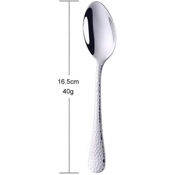 BUY&USE 12-Piece Hammered Teaspoon Set - 6.5 Inch Stainless Steel Flatware, Dishwasher Safe