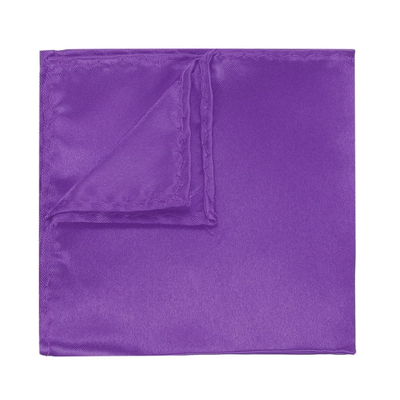 Uxcell Men's Pocket Squares Hankie, Satin Solid Suits Handkerchiefs Bulk Set, Purple 6 Pcs
