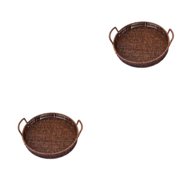 Inteprter Bandeja tejida, de fruta de pan ligero , cesta de almacenamiento de aperitivos Retro portátil, gran capacidad para sala de estar Type5 NO5