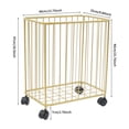 thumbnail image 3 of ToppiJoy Laundry Basket with Wheels, Metal Rolling Laundry Cart, Ventilated Hollow-Out Design for Bedroom, Laundry Room, Bathroom Gold, 3 of 10