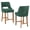 Darkgreen/Walnut H Leg, variant on ClinQ 26'' Counter Height Bar Stools Set of 2, Upholstered Bar Stools With Walnut Curved Footrest, Modern Counter Stools with Back for Kitchen Island ,Beige