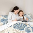 thumbnail image 4 of Manfei Vintage Blue White Starfish Queen Comforter Set for Kids Boys and Girls, Seashell CoralBedding Comforter Set, Reversible 3 Pieces, 1 Comforter and 2 Pillowcases, 4 of 6