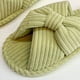 thumbnail image 5 of Zapatillas De Pana Zapatillas de pana con tiras cruzadas para mujer, antideslizantes, para interiores, para parejas (verde 38-39), 5 of 6