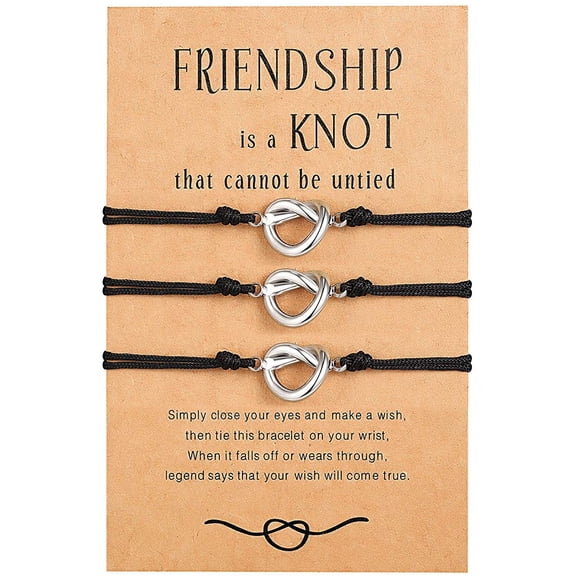 Sincere 3 PCS Love Knot Infinity Bracelet for Women Best Friends Sisters Friendship Distance Bracelets Christmas Bridesmaid Wedding Birthday Gifts