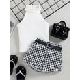 thumbnail image 2 of Bagilaanoe Toddler Baby Girls 2Pcs Summer Outfits Sleeveless Ribbed Knit Tank Tops Shorts with Waist Belt Set, 2 of 9