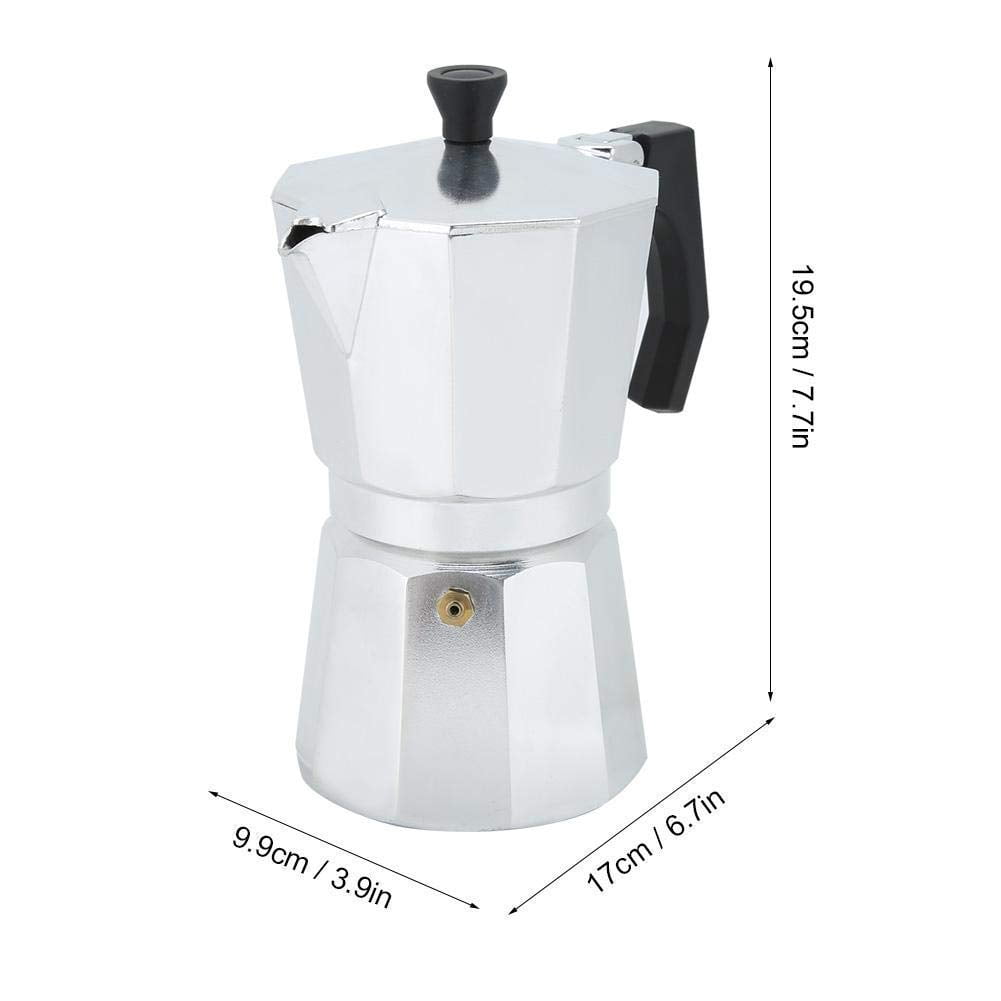 Stovetop Espresso Maker, Espresso Cup Moka Pot Italian Coffee Maker, Manual Cuban Coffee Percolator Machine Italian Espresso Greca Coffee Maker for Cappuccino or Latte 300ml