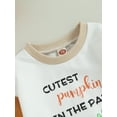 thumbnail image 6 of Newborn Halloween Outfit Girl Boy Letter Pumpkin Romper Bubble Sweatshirt Bodysuit Fall Halloween Baby Clothes 0-18M, 6 of 8