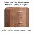 thumbnail image 7 of Vintagearth 5 Drawers Dresser for Bedroom, Curved 45.6" Tall FSC-certified Wood 1.18" Thick Board Dressers & Chests of Drawers for  Living Room, Hallway, Entryway, Dark Burl, 7 of 7