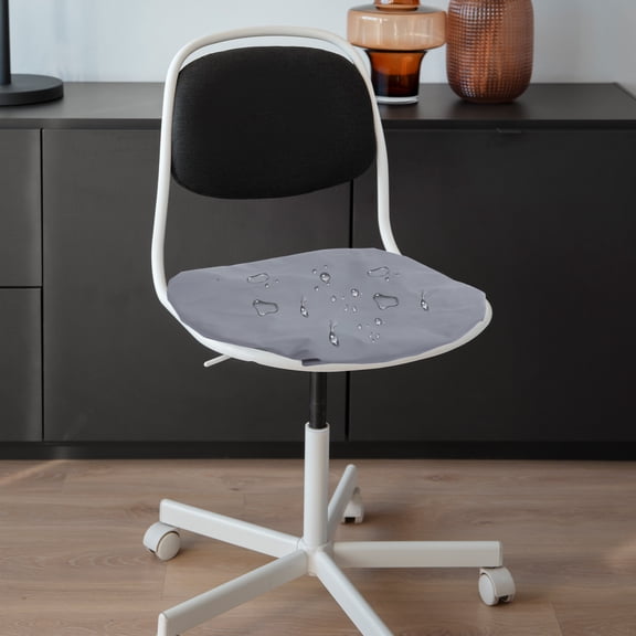 CATIEBYE 2Pcs Elastic PU Chair Cover Grey Stretch Chair Protector for Home Use