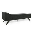 thumbnail image 4 of GDF Studio Alphonso Mid Century Modern Fabric Chaise Lounge, Black and Dark Brown, 4 of 9