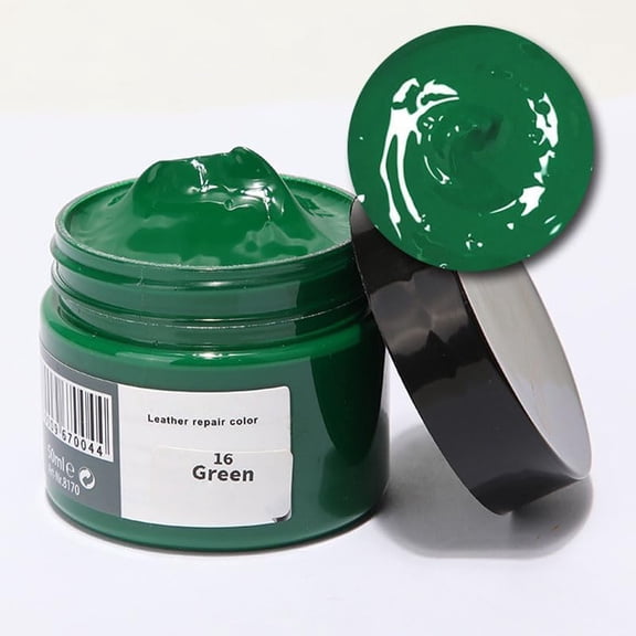 Leather Recoloring Balm, Leather Color Restorer, Leather Paint Repair Filler Kit, Leather Restoration Scratch Cream Dye Polish for Couch Furniture Couches Sofa (Green)