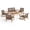 Mixed Mocha/Natural, variant on Camdyn Outdoor 6 Piece Wood and Wicker Chat Set, Mixed Black