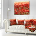 thumbnail image 2 of Designart Thick Red Poppy Flower Field - Floral Throw Pillow - 16x16, 2 of 4