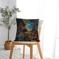 thumbnail image 5 of Gold Blue Butterflies Golden Butterfly Pillow Cover Decorative Throw Pillowcase Soft Cushion Covers Bed Sofa Couch 24x24, 5 of 6