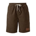 thumbnail image 5 of Mens Corduroy Shorts Casual Elastic Waist Drawstring 2026 Summer Beach Lounge Short Brown 3XL, 5 of 6