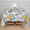 thumbnail image 3 of Geometric Flower and Dahlia White Square Tablecloth, Waterproof Wipeable Spillproof Washable Table Cover for Home Kitchen Party and Daily Decor 52"x52", 3 of 6
