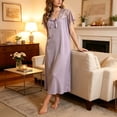 thumbnail image 5 of Bovxnpu Womens Nightgown Sleepshirt Pajama Dress Lace Ribbed Nightgown for Women Casual Elegant Home Sleepwear, 5 of 5