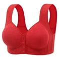 thumbnail image 2 of SROBPTY Plus Size Bra for Women, Womens Push Up Bra, Women's Plus Size Front Closure Wireless Lace Nursing Bras Red,XXL, 2 of 3
