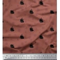 thumbnail image 1 of Soimoi Tissu en Voile de Coton Marron Imprimé Nautique Navire & Roue 1 Yard 42 Pouces de Large, 1 of 3