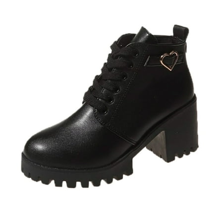 

Ediodpoh Short Boots for Women 2024 Autumn And Winter New Item Europea And America Thick Heel High Heel Side Zipper Ankle Boots Women s Boots Black 8.5
