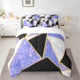thumbnail image 2 of Homewish Modern Abstract Geometric 7-Piece Twin Bedding Sets,Purple White Black Bedding Comforter Set,Triangle Plaid Print Sheet Sets For Men Women,Breathable Home Decor Reversible, 2 of 8