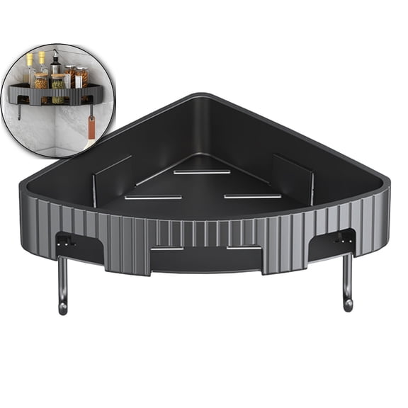 VQPeo Corner Bathroom Counter Organizer, Plastic Sink Shelf Rack, Multipurpose Vanity Storage Tray for Small Space Bathroom Decor