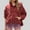 Wine, variant on Luxalzxs Womens Quilted Pullover Puffer Jacket Oversized Long Sleeve Hooded Coats Winter Warm Lightweight Outwear with Pockets