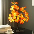 thumbnail image 1 of 24 LED iluminación de mesa árbol de arce con pilas, luz de decoración de mesa de Acción de Gracias, hoja de arce y bellota árboles de otoño para interior hogar dormitorio decoración de otoño, 1 of 5