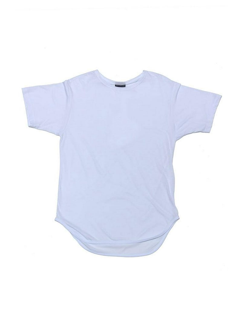 Victorious Solid Color Long Length Curved Hem T-Shirt TS270