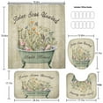 thumbnail image 5 of 4 Pcs Shower Curtain Sets with Non-Slip Rugs, Spring Flower Shower Curtain Vibrant Bathroom Decor Sets (Bath Mat,U Shape and Toilet Lid Cover Mat) and 12 Hooks, 5 of 7
