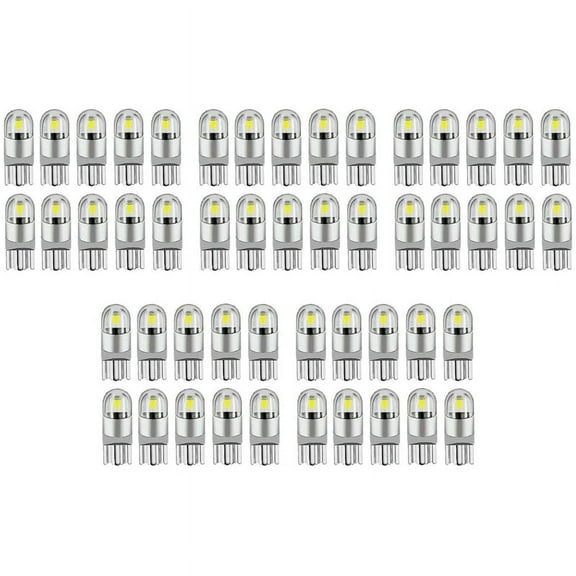 50Pcs 6000K Canbus T10 168 194 W5W Dome License Side Marker LED Light Bulb White