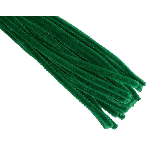 12" Plain Holiday Green Chenille (Pipe Cleaner) 6MM Stems Choose Package Amount (50)