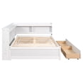 thumbnail image 4 of VLDTDRDI Corner Full Bed Frame with Bookcase,Solid Wood Full Size Platform Bed Frame with 5 Shelves and 2 Drawers,Full Size Daybed with Storage for Living Room,Bedroom,Guest Room, 4 of 6