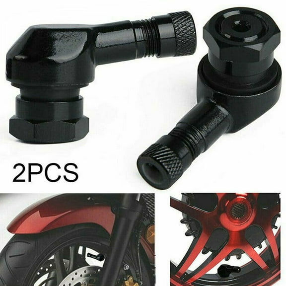 2PCS Motorcycle CNC Aluminum 11.3mm Tire Wheel Stem Valve 90 Degree Angled US