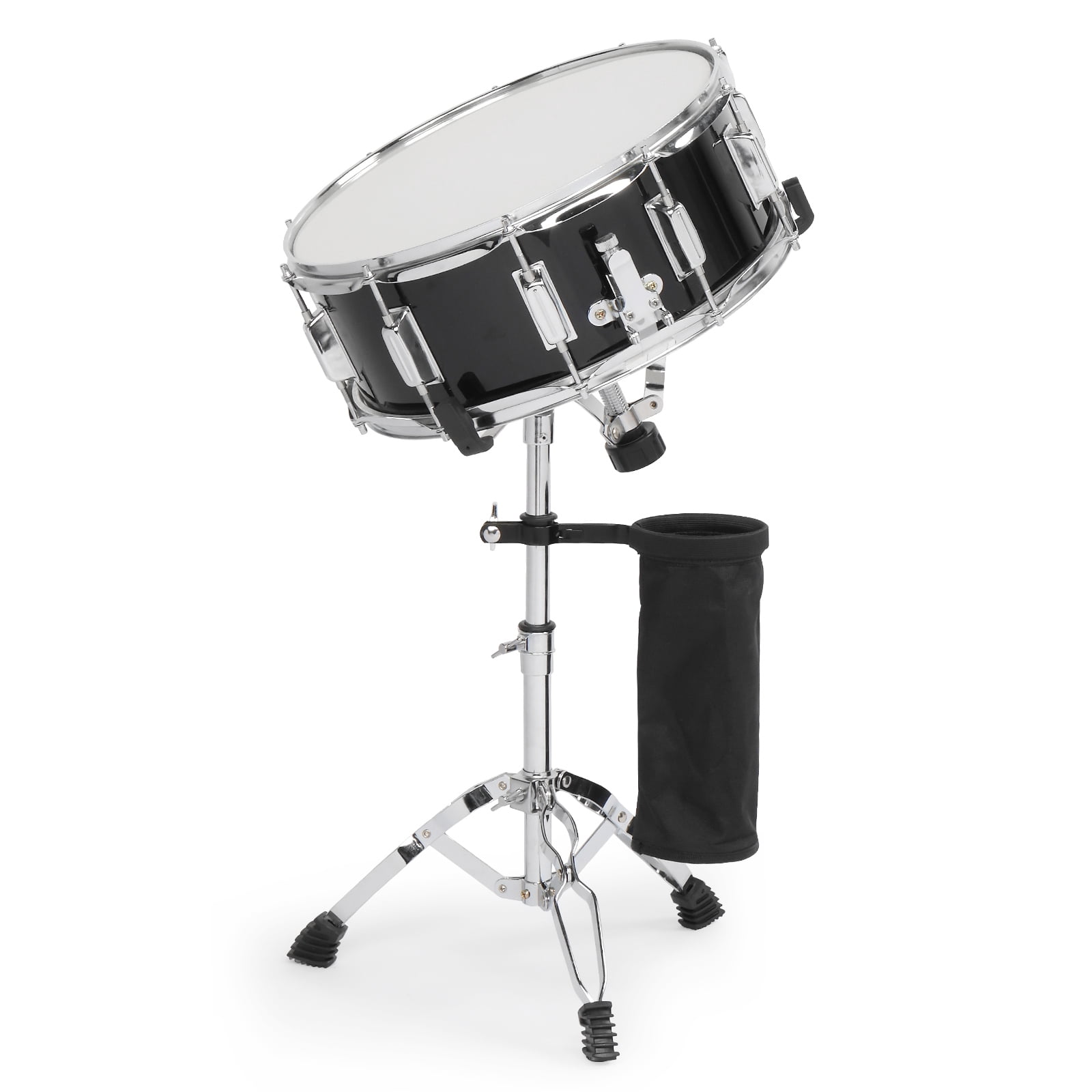 Snare Drum Set with Drumstick Holder, Snare Drum Bag, Strap, Mute Pad & Drum Stick for Beginner Student Black, 14 x 5.5in