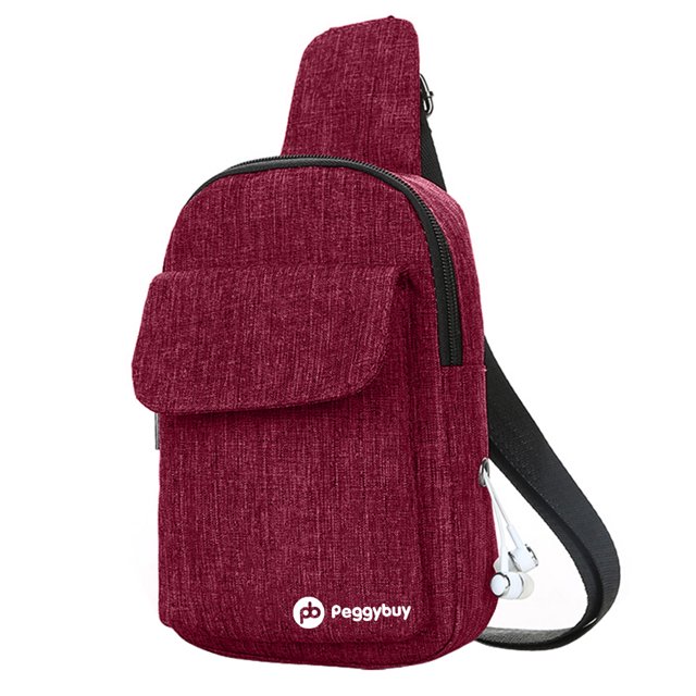 Bolsa Hombres / Mujeres Lona Cofre Paquetes Casual Crossbody Hombro Sling Bag (Rojo)-191723.05
