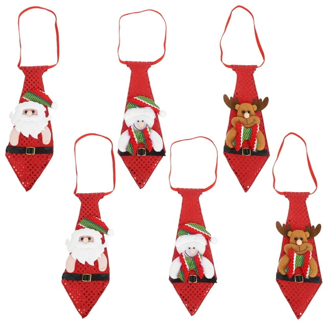 6 corbatas de hombre para fiestas navideñas, corbatas de tela, corbatas originales, decoraciones navideñas