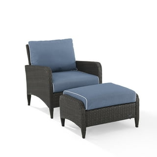 Resin wicker chair with clearance ottoman