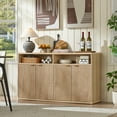 thumbnail image 6 of Fluted Buffet Sideboard Cabinet, 55" Accent Sideboard Buffet Cabinet with Storage, Credenza Sideboard Storage Cabinet W/4 Doors & Shelves for Kitchen, 6 of 8