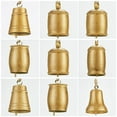 thumbnail image 4 of Vintage Christmas Cow Bell – Rustic Brass Metal Hanging Bell with Rope, Shabby Chic Farmhouse Style Wind Chime for Door, Wall, Fireplace, or Tree Décor, 4 of 4