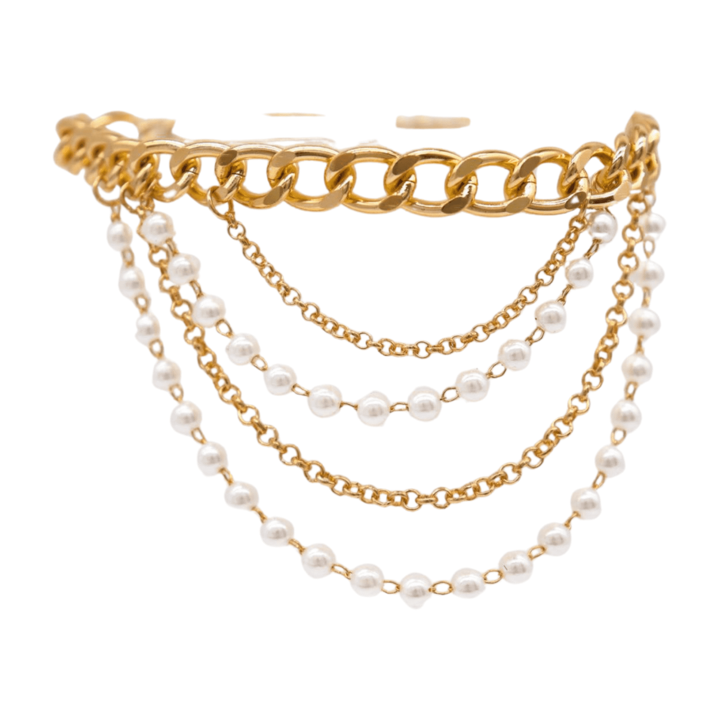 Women Gold Metal Western Boot Chain Bracelet Shoe Anklet Wave Pearl Beads z035