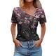 thumbnail image 1 of Camisetas de Manga Corta para las Mujeres Impresas Primavera Verano Botón de la Camiseta Casual, Camisetas de Mujer Casual, 1 of 4